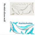 Whale-Shaped Silicone Mold Creative Durable Ocean-Themed Cake Mold Waves Design Non-Stick Baking Mold for Home Baking Professional Bakery Fondant Cake Decoration Pastry Chef Diy Cake Design. 