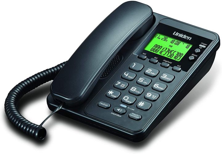 Uniden AS6404 White Corded Landline Phone with Speakerphone & Caller ID