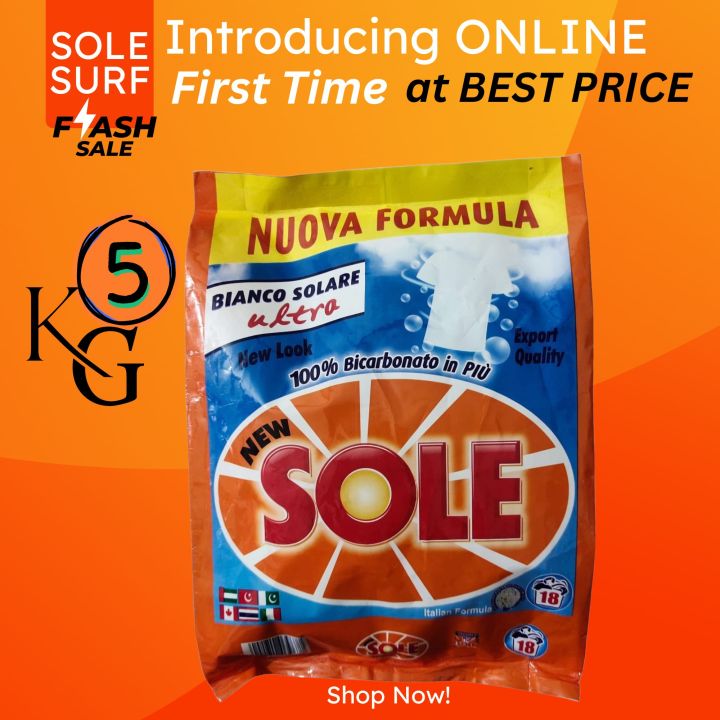 Surf 5KG - Sole Surf - Washing Powder - Nova Formula - Deep Clean & Superior Stain Removal - Fresh Scent - Gentle on Fabrics - Powerful Laundry Detergent for All Washes - Eco-Friendly, Biodegradable - Effective in Cold Water - Suitable for Sensitive Skin
