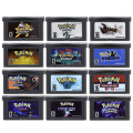 GBA Game Cartridge 32 Bit Video Game Console Card Pokemon Gaia Neon Blue Inclement Emerald Saffron Leaf Yellow Fan Made for GBA. 
