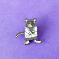 Harong Lab Rat Brooch Cute Fashion Scientific Enamel Pin Hat Backpack Lapel Badge for Chemistry Biology Student Jewelry Gift. 