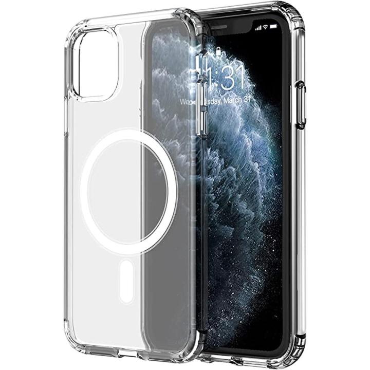 Apple iPhone 11 Pro Max Magnetic MagSafe Compatible Protective Clear TPU Transparent Case