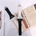 1 Pair Candycat Men Women Lover Couple Watches Fashion Black White Students Simple Retro Quartz Student Watches Large Dial Round Shape Girls Boys Wristwatches. 