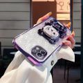 For Xiaomi Mi 11 Lite / 11 Lite 5G NE / 11 Back Cover with 3D Bear Hidden Stand Bracket Luxury 6D Gradient Shiny Plating Glitter Women Phone Case Clear Soft Silicone Protective Cases Pouch Girls. 