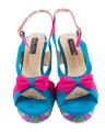 Turquoise Synthetic Leather Shoes for Women. 