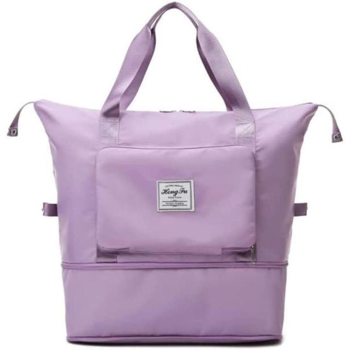 Travel DLarge Capacity Folding Travel Bag, Dry Wet Separated Gym Bag ...