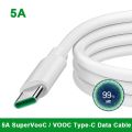 5A SUPERVOOC Fast Charging Type-C Cable For OPPO Find X2 Pro Reno 3 Ace Ace 2 X20 X2 X50 R17 R9S K5 Realme X Q QC3.0XIAOMI Mi10. 