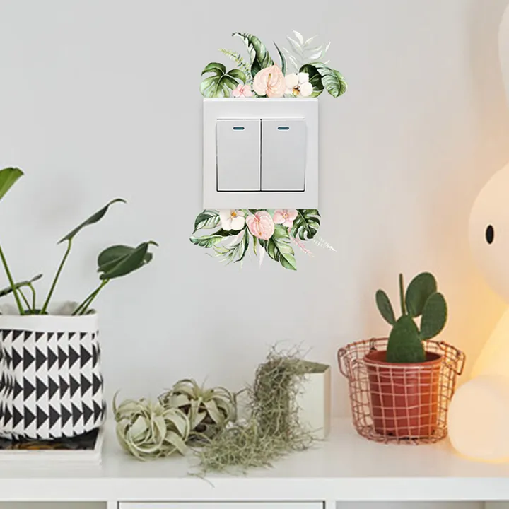 Decor%20Wall%20Paper%20Long%20Lasting%20Wall%20Mural%20Colorfast%20Plant%20Flower%20Switch%20Wall%20Decorative%20Sticker%20Self-adhesive%20Decal%20Demoo%20-%20Image%204