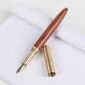【DIV MALL】Retro Copper Wood Fountain Pen Fine Nib 0.5mm Pens with Box Gift Stationery for Teachers. 