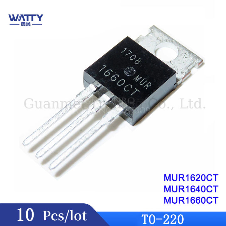 10Pcs/Lot  MUR1620CT MUR1640CT MUR1660CT TO-220 Fast Recovery Rectifier Diode