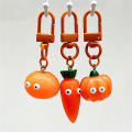 Creative Easter Keychain Novelty PVC pumpkin orange carrot shape Carrot Keyring  Cute Fruit Keychain for Fashion Accessory Easter Present Car Keys Women's Accessory Backpack Decor. 