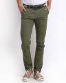 Olive Green Cotton Men's Chino Slim Fit. 