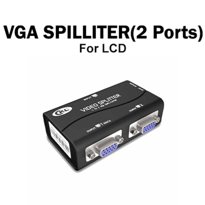 2 Ports VGA Splitter for Camera, PC, Monitor (2 Ways Video Splitter Cable Converter)