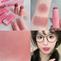 【2024】 Smoky Rose Blusher Stick Cream Smooth Cheek Tint Monochrome Nude Blush Natural Matte Pink Apricot Face Rouge Contour Makeup. 