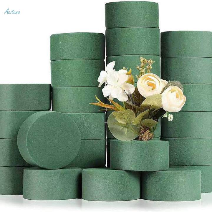 10x Round Floral Foam Blocks DIY Green Plant Foam for Wedding Birthday Decor