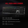 HAVIT Mechanical Gaming Keyboard 105 Keys UK Layout, Blue Switch Mechanical Wired PC Gaming Keyboard for Computer/Laptop and More, Black (HV-KB432L-LED UK). 