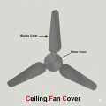 Waterproof Ceiling Fan Covers 4-Piece Set with Motor Cover in Grey/Black Ceiling Fan Cover washable. 