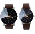 2Pcs/Set Couple Watch Men and Women Fashion Quartz Dial Clock Leather Wrist Watch. 