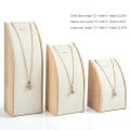 High-end Jewelry display Stylish Solid wood Black Necklace stand Curved design Beige Bracelet holder for Retail stores Home. 