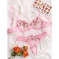 【Happier】 Lingerie 1 Pcs Floral Embroidery Underwear Transparent Lace Short Skin Care Kits Delicate Fairy Set Woman 2 Pieces. 