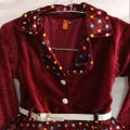 Velvet umbrella frock for girls. 