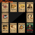 PinShang Kraft Paper Posters One Piece Luffy 1.5 Billion Bounty Wanted Posters Vintage Anime Wall Stickers. 