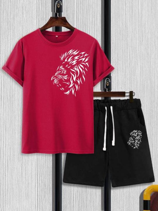 Loin%20Printed%20Shorts%20and%20T%20Shirts%20Set%20for%20Boys%20Tracksuit%20For%20Mens%20Summer%20Tracksuit%20-%20Image%202