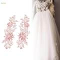 2Pcs Lace Applique Flower Embroidery Applique for DIY Jeans Evening Dress. 