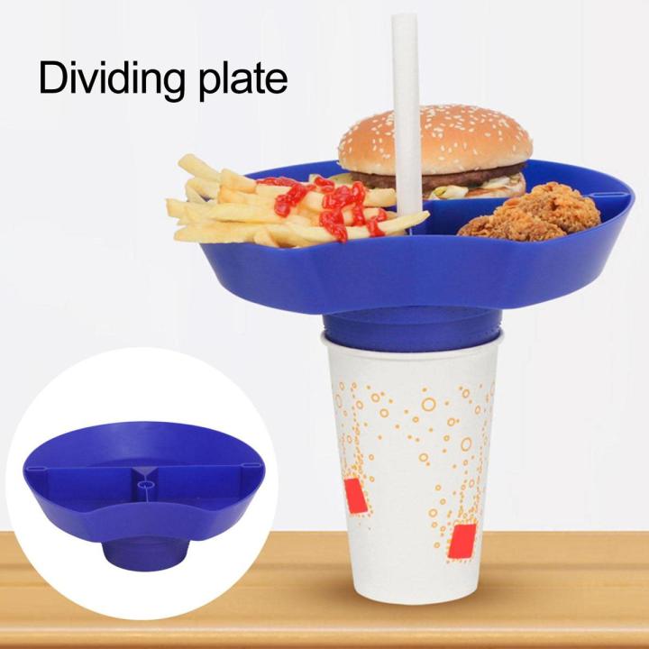 Dinner Plate with Dividers Dinner Plate Divided Plates 3-in-1 Detachable Straw Hole Easy to Clean All-in-one Tray Bowl Food Container for Snacks Drinks Snack Bowl with Removable Base