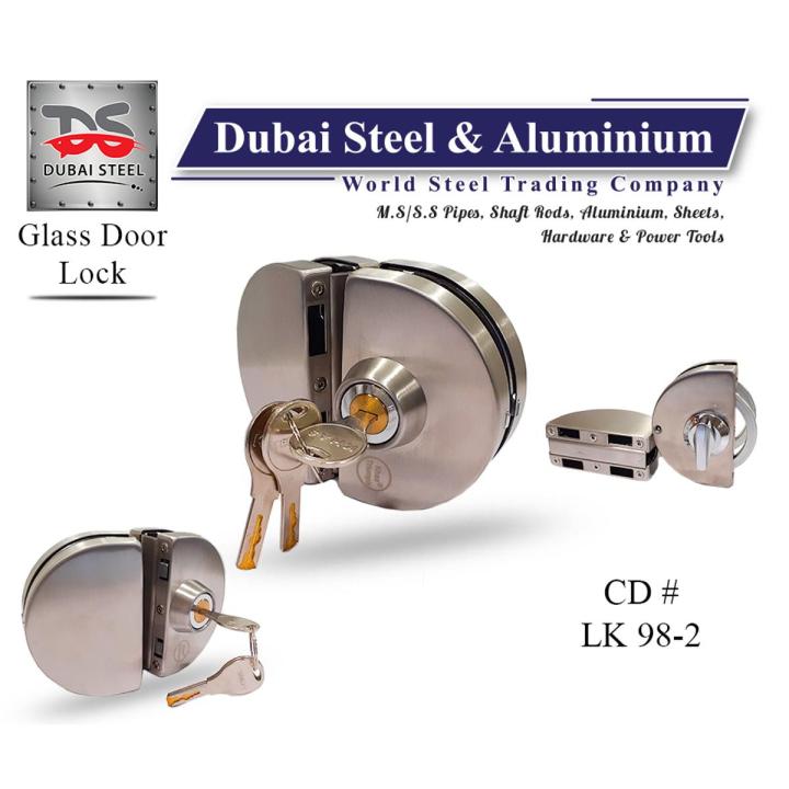 Glass Door Lock D Lock Stainless Steel Office Safety