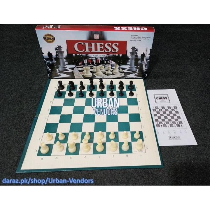 Classic Chess Board Game Large Size Thick Laminated Board 18 x 18 Inches Large Chess Pieces