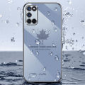 For Samsung Galaxy A31 Cover + Wrist Strap Fashion Shiny Maple leaf Plating Square Bumper Phone Case Soft TPU Silicone Shockproof Protective Back Cover. 