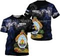 New Honduras Flag T- Shirt 3D Men And Women's Street Comfortable Sports Custom Name Round Neck Short Sleeve Top. 