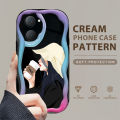 BILI for Vivo Y03 Y18 Y18e Back Cover Elegant Girl Pattern Cream Texture Wavy Soft Silicone Mobile Phone Covers. 
