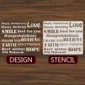 Mixx wish words Stencil Airbrush Painting Art DIY Home Decor Scrap booking Album Crafts ID 142. 