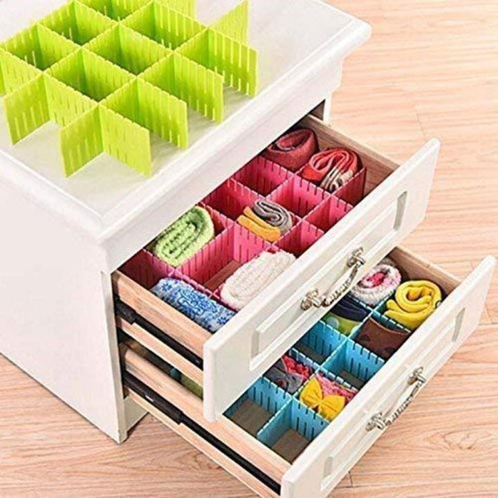 Adjustable & Interlocking Plastic Closet Drawer Dividers Organizers