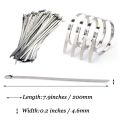 Stainless Steel Cable Ties, 100 Pcs 7.9 Inches Cable Zip Ties. 