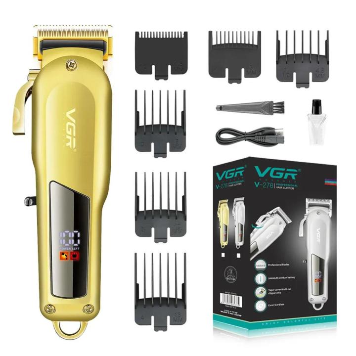 VGR V-278 Barber Clippers Hair Cut Machine Electric Trimmer Rechargeable Professional Cordless Hair Clipper for Men