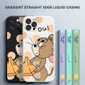 Hontinga for Samsung Galaxy A52 5G / 4G / A52S 4G Case Cat and Mouse Design Side Design Phone Case Square Edge Pattern Liquid Silicone Cases Full Cover Camera Shockproof Protective Case. 