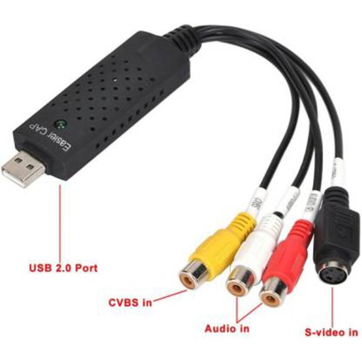 USB 2.0 to 3 RCA Audio S-Video TV DVD VHS RW Capture Converter Adapter Cable | The Hope Store