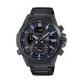 Casio Edifice Mens Black Ion Plated Stainless Steel Case Analog Mobile Link Chronograph Mineral Glass Black Multi-Function Dial Black Ion Plated Stainless Steel Band Watch-ECB-30DC-1ADF. 