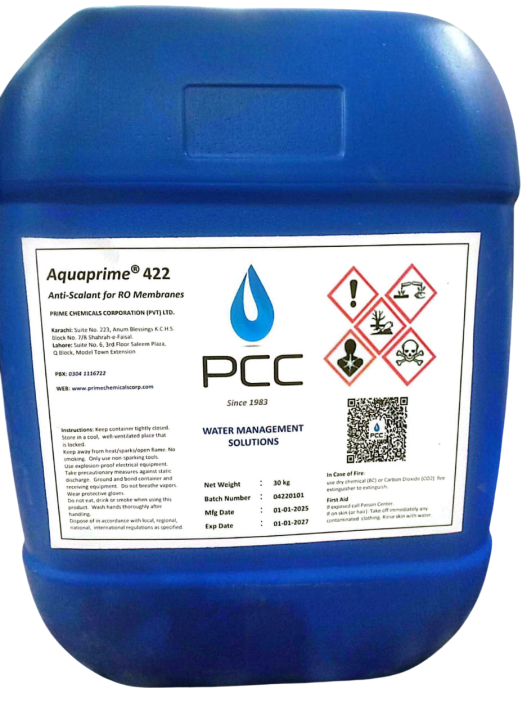 RO Antiscalant  Aquaprime 422  30 kg for Reverse Osmosis Plant