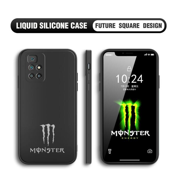 UCUC for Xiaomi Redmi 10 Case Trendy Graffiti Monster Paw Print Cover Thin Soft Luxury Square Liquid Silicone Phone Case