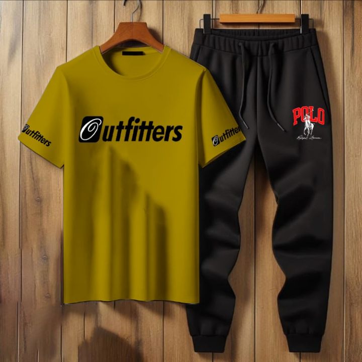 Summer Outfitter Printed Tracksuit T-shirt & Trouser Trendy Fashion Arrival Gym Sports  Outdoor Casual Wear tshit Track Suits for Men