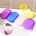 20pcs Portable Disposable Soap Paper Mini Portable Travel Soap Paper Sheets Hand Washing Bath Toiletry Paper Soap for Outdoor, Camping Hiking. 