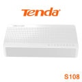 Tenda S-108 8 Port 10/100 Mbps Fast Ethernet Switch | Desktop Ethernet Splitter | Ethernet Hub | Plug & Play | Fanless Quiet | Desktop Design | Green Technology. 