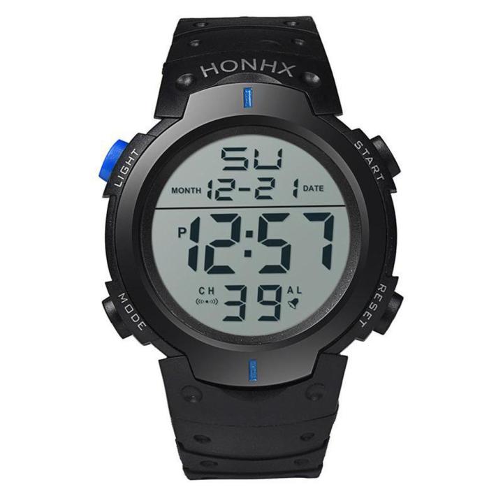 【ETOP】Men's Sport Casual LED Watches Men Digital Clock Multi-Functional Rubber Man Fitness Army Military Electronic Watch Reloj Hombre