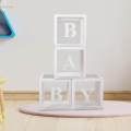 Clear Boxes Baby Boxes with Letters Blocks Foldable Backdrop Ballon Boxes Blocks for Home Children. 