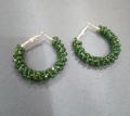 Girly By Hina Dark Green Hoop Earrings Size 1.5 Inch. 