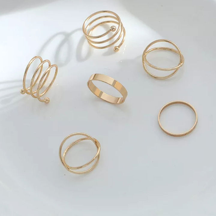5 - pcs Rings Set For Girls | Daraz.pk